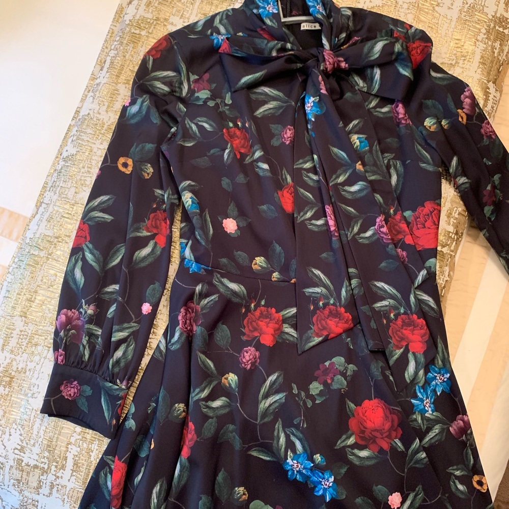 Alice and Olivia wallpaper floral dress